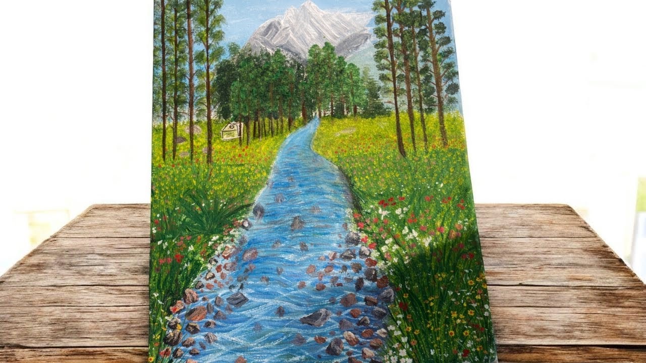 Easy and asthetic painting of natural view @DiyasArt-976 