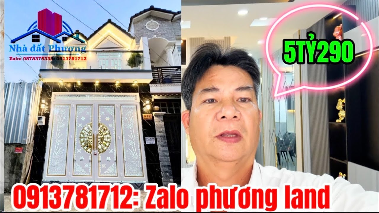 Bán Nhà Hẻm 1806/ Huỳnh Tấn Phát Nhà Bè ĐT:4X13,5M. Giá 5TỶ290.TL.0913781712: Zalo phương land