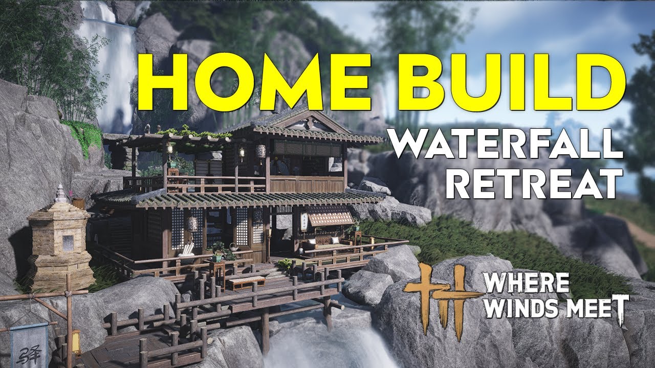 Where Winds Meet - Building a Cozy Waterfall Retreat: Step by Step Tutorial + Furniture & Deco! 4