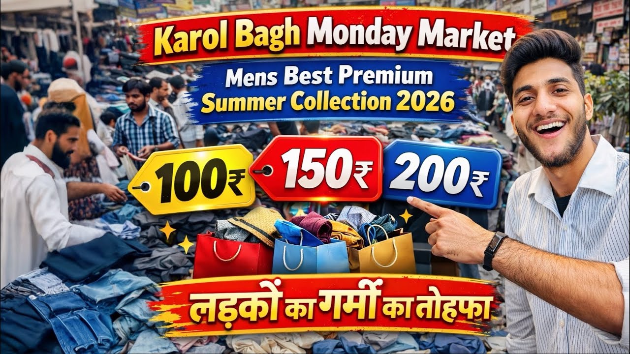 Karol Bagh Monday Market🤩| Mens Best Summer Collection 2026 | Cheapest Shopping Market In Delhi