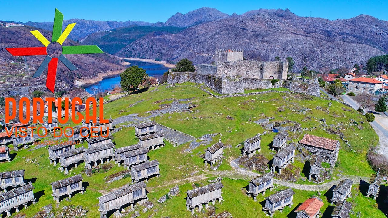 Lindoso Castle, granaries & Dam - Castelo e Espigueiros do Lindoso - 4K Ultra HD