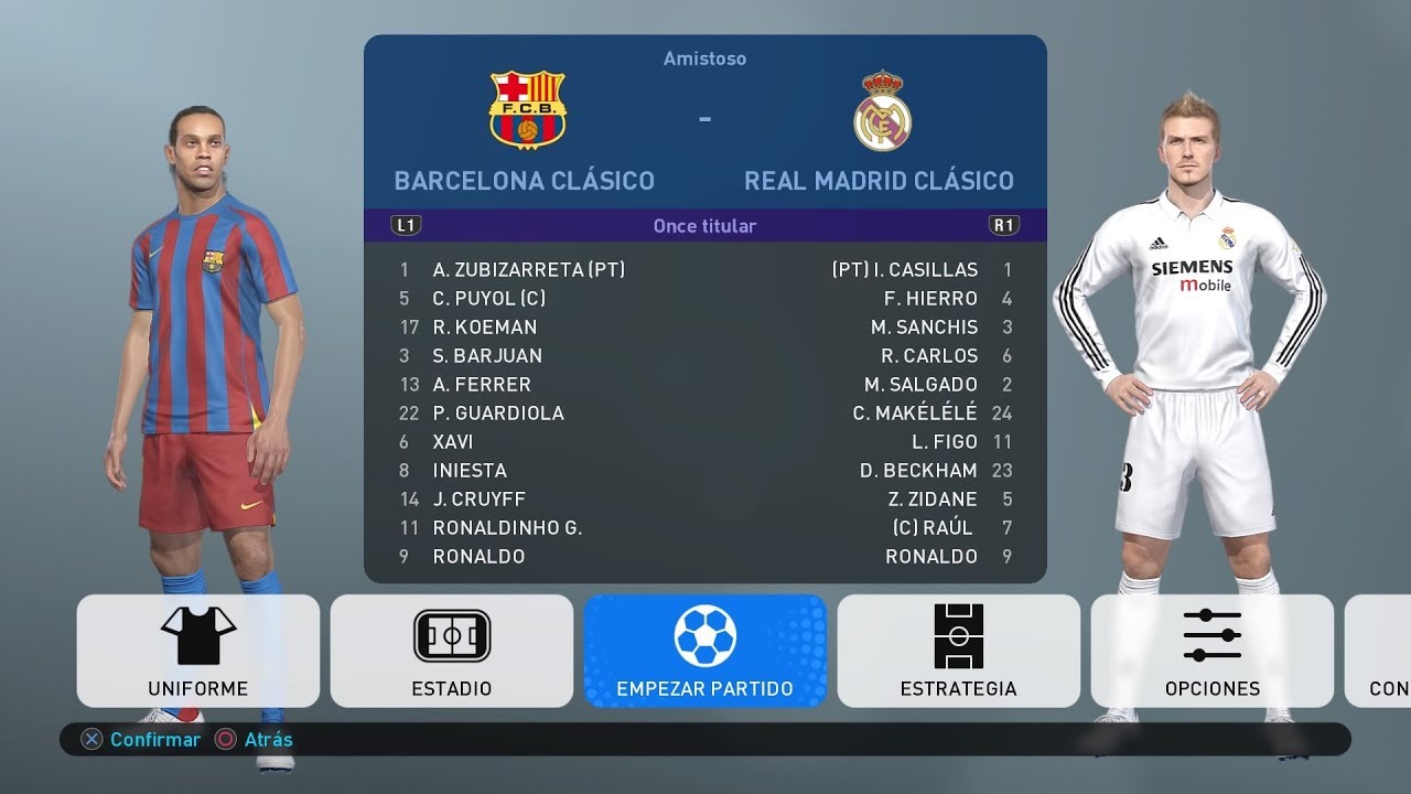 Barcelona Clásico y Real Madrid Clásico PES 19 PS4 (Link Mega)