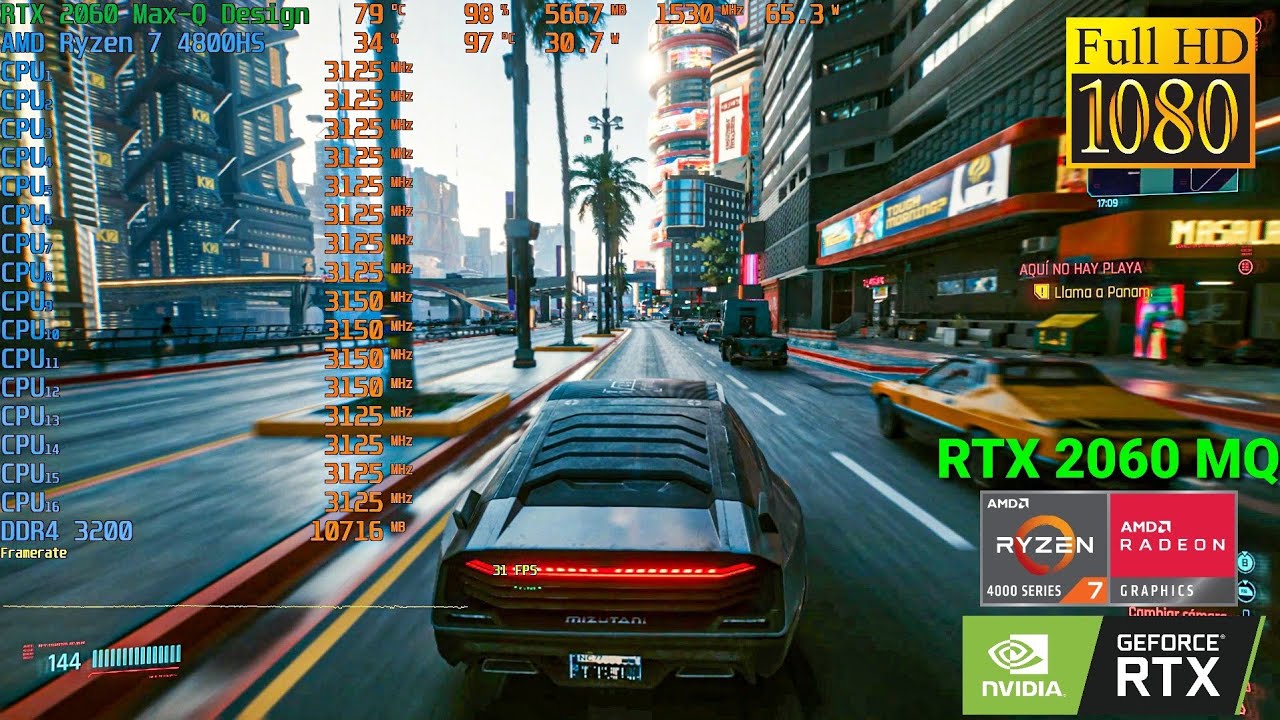 Cyberpunk 2077 1.23 - ULTRA RAY TRACING on RTX 2060 Max-Q (Zephyrus G14)[FULL STATS]