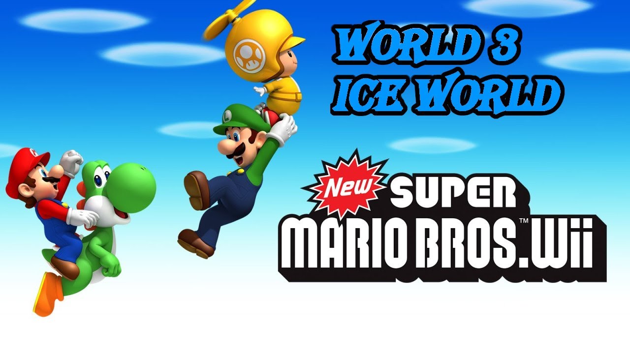 New Super Mario Bros Wii - Coop Gameplay - Ice World A