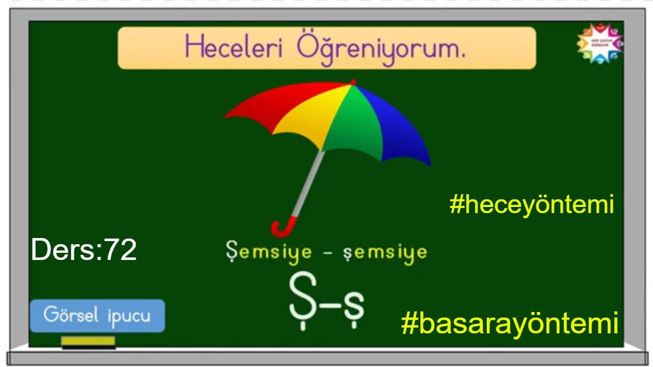 Ş - ş sesi okuma yazma öğretimi / (Hece yöntemi, ba sa ra yöntemi)