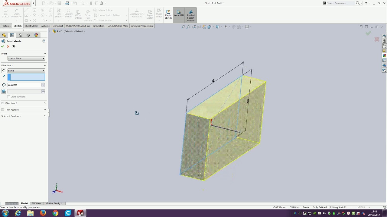 SolidWorks 2017 basics, Pt1