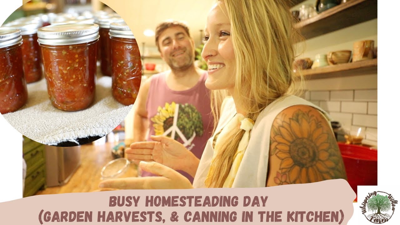 BUSY Homesteading Day! (Garden harvests & canning in the kitchen) VLOG