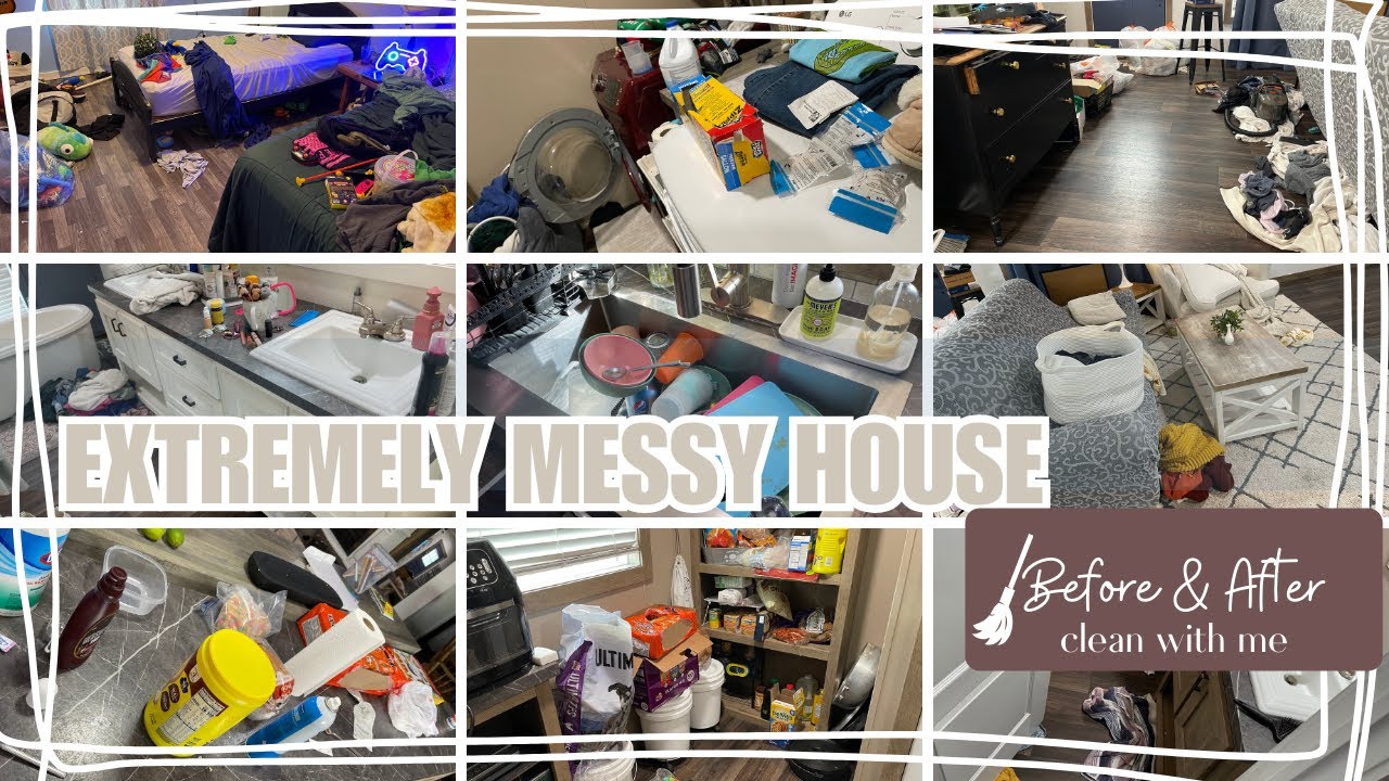 *NEW* WHOLE HOUSE CLEAN WITH ME/ COMPLETE DISASTER/ BEFORE AND AFTER/ CLEANING MOTIVATION