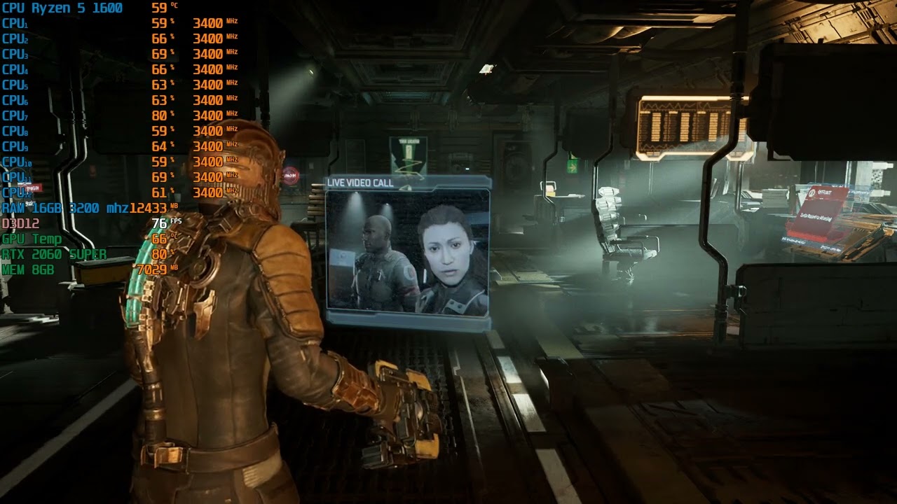 Dead Space Remake 2023 Ultra Settings - ( DLSS )  RTX 2060 SUPER - Ryzen 5 1600 - 16GB RAM - 1080p