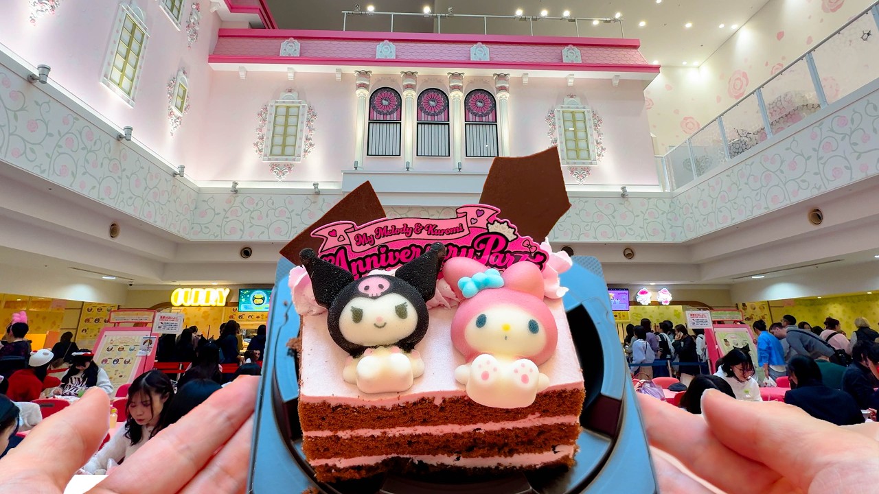 The CUTEST Food in Japan at Sanrio Puroland  🎀 🍒 🌈
