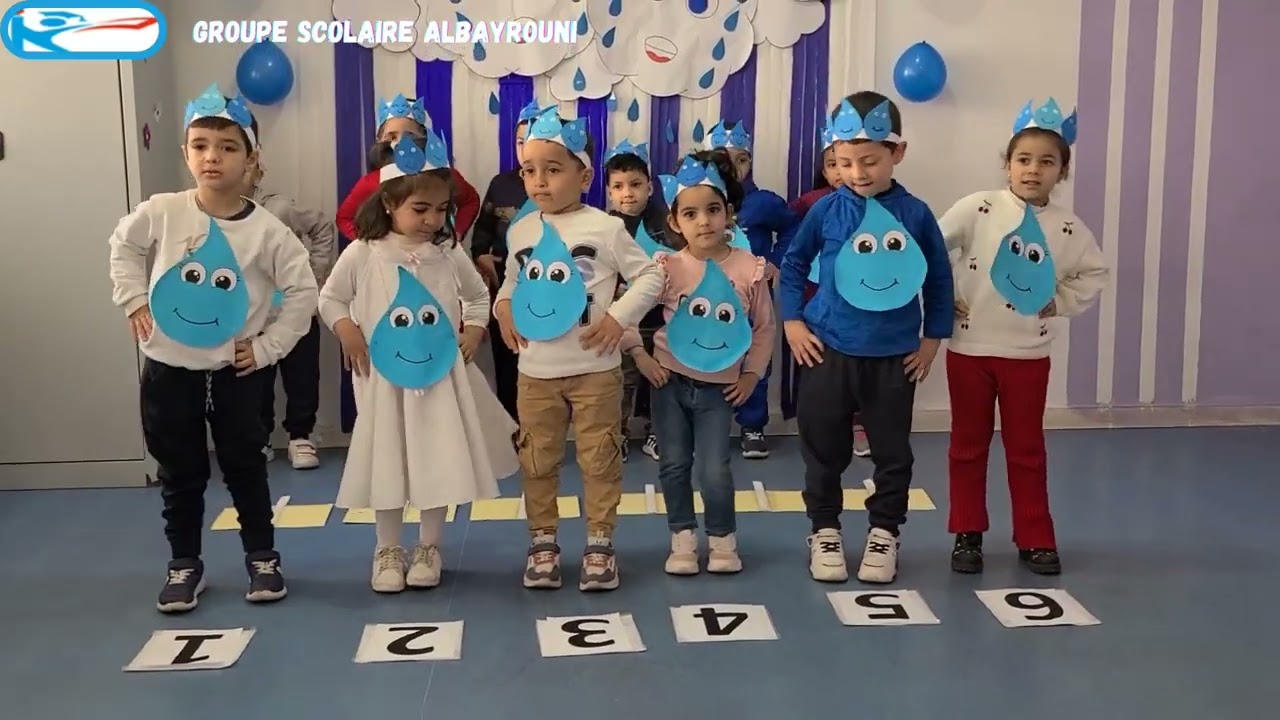 أنشطة تحسيسيةبمناسبة💧اليوم العالمي للماء💧من تقديم أطفال الأولى و الثانيةأولي لمجموعة مدارس البيروني