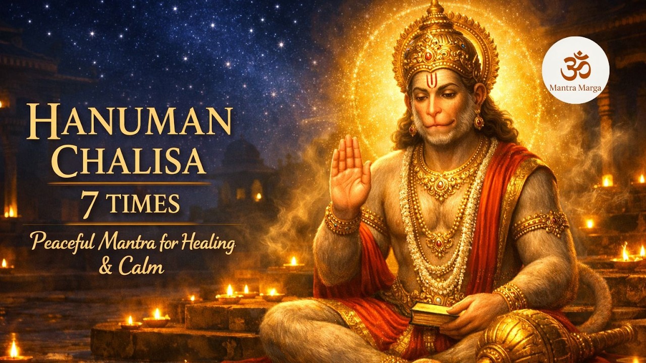 Hanuman Chalisa 7 Times | Peaceful Mantra for Healing, Calm & Night Blessings