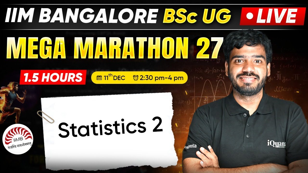 IIM Bangalore UG BSc PRACTICE MARATHON 27 | Statistics 2