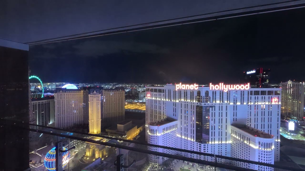 Spectacular Dawn Sunrise on the Vegas Strip, as seen from The Cosmo Terrace
