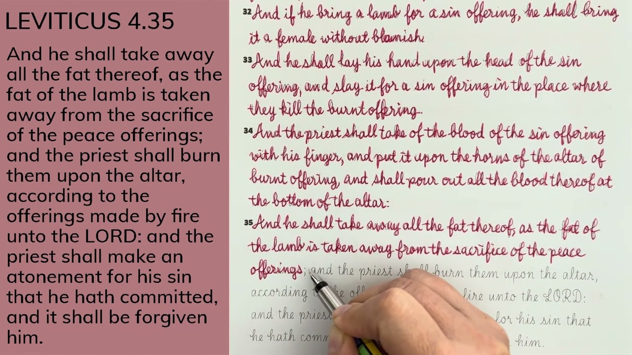 4.35 LEVITICUS cursive handwriting / Holy Bible / KJV