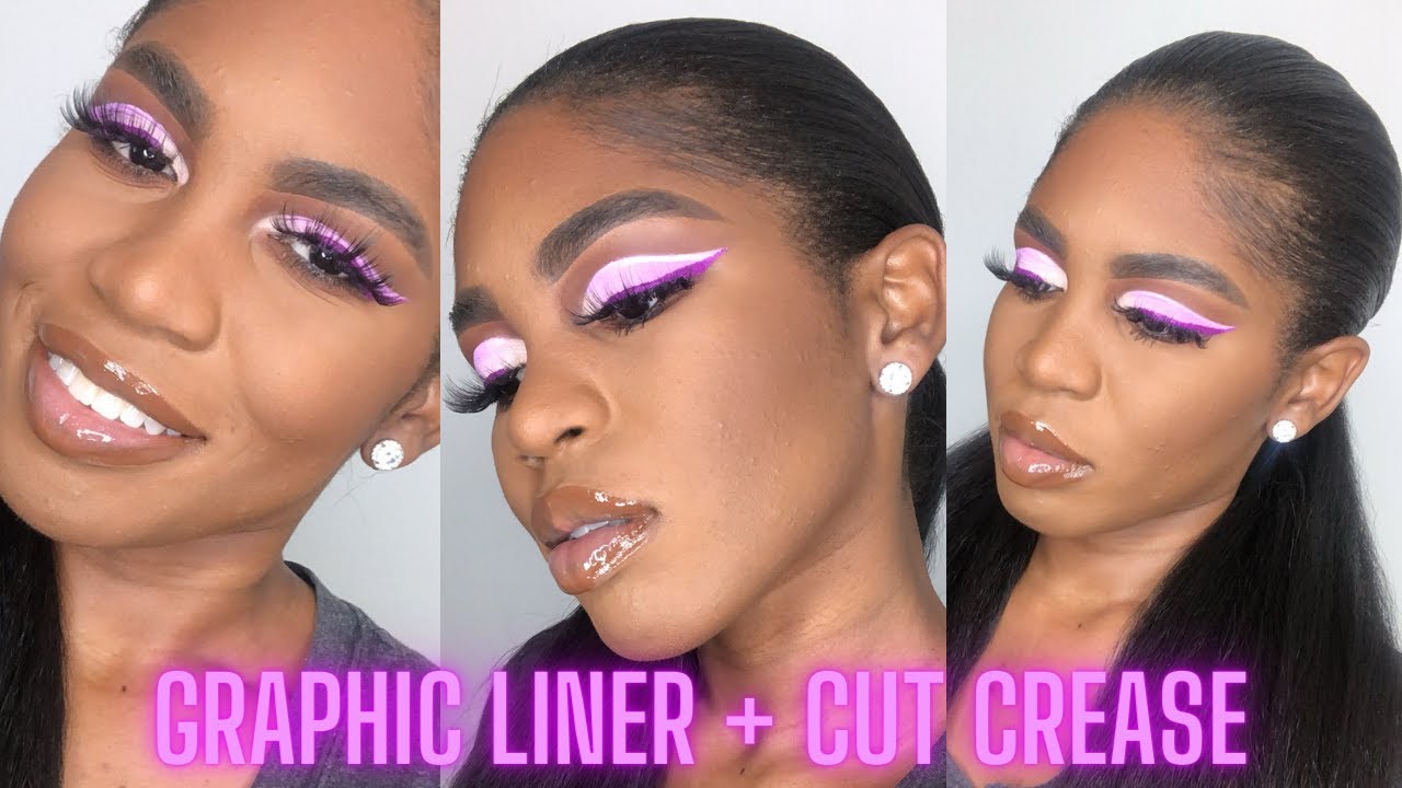 MY FIRST TIME DOING GRAPHIC LINER | LAVENDER WINGED CUT CREASE TUTORIAL | MORPHE 35D PALETTE LOOK #3