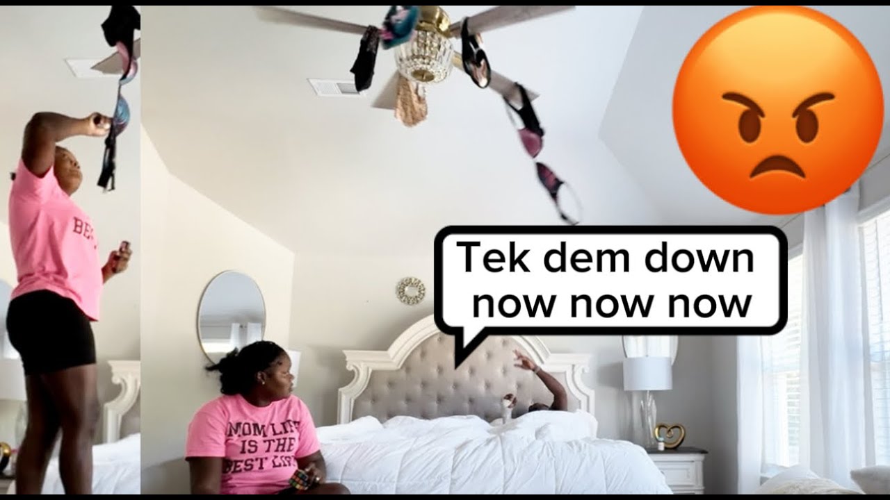 HANGING MY UNDERWEAR ON THE CEILING FAN TO DRY TO GET MY JAMAICAN HUSBANDS REACTION