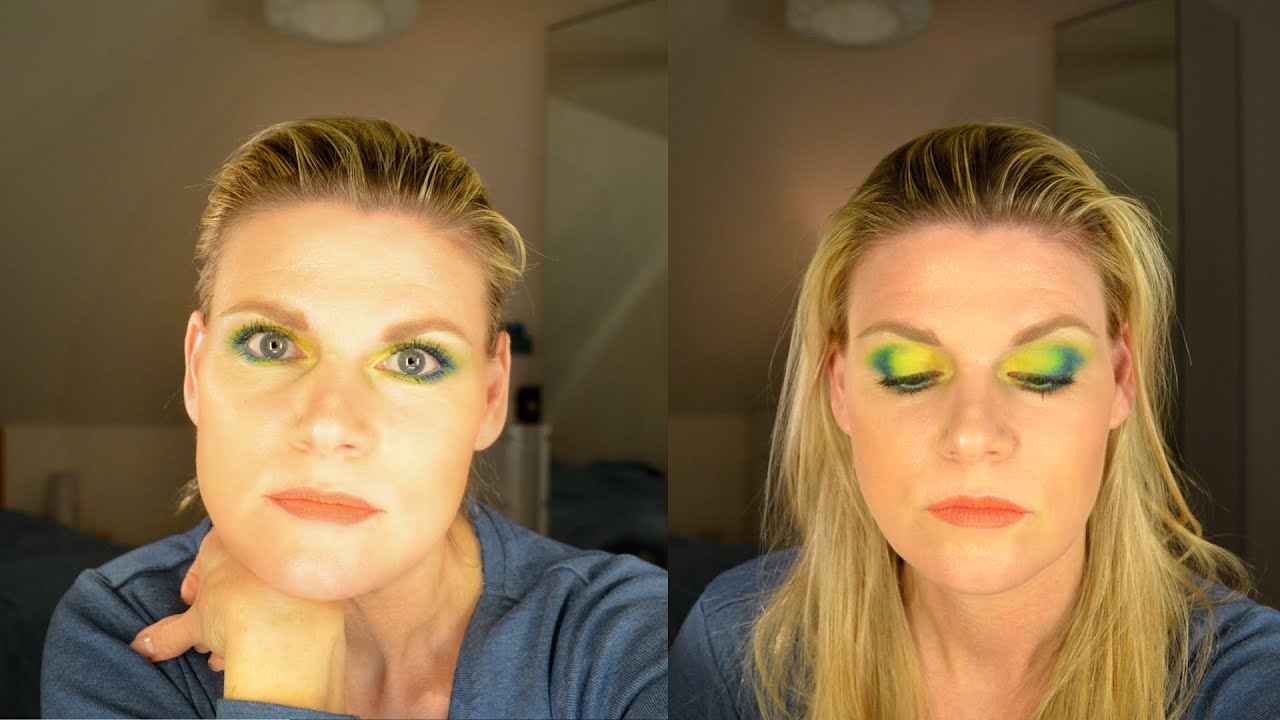 Aufff&auml;lliges buntes Make-up, Farbverlauf, colourful makeup
