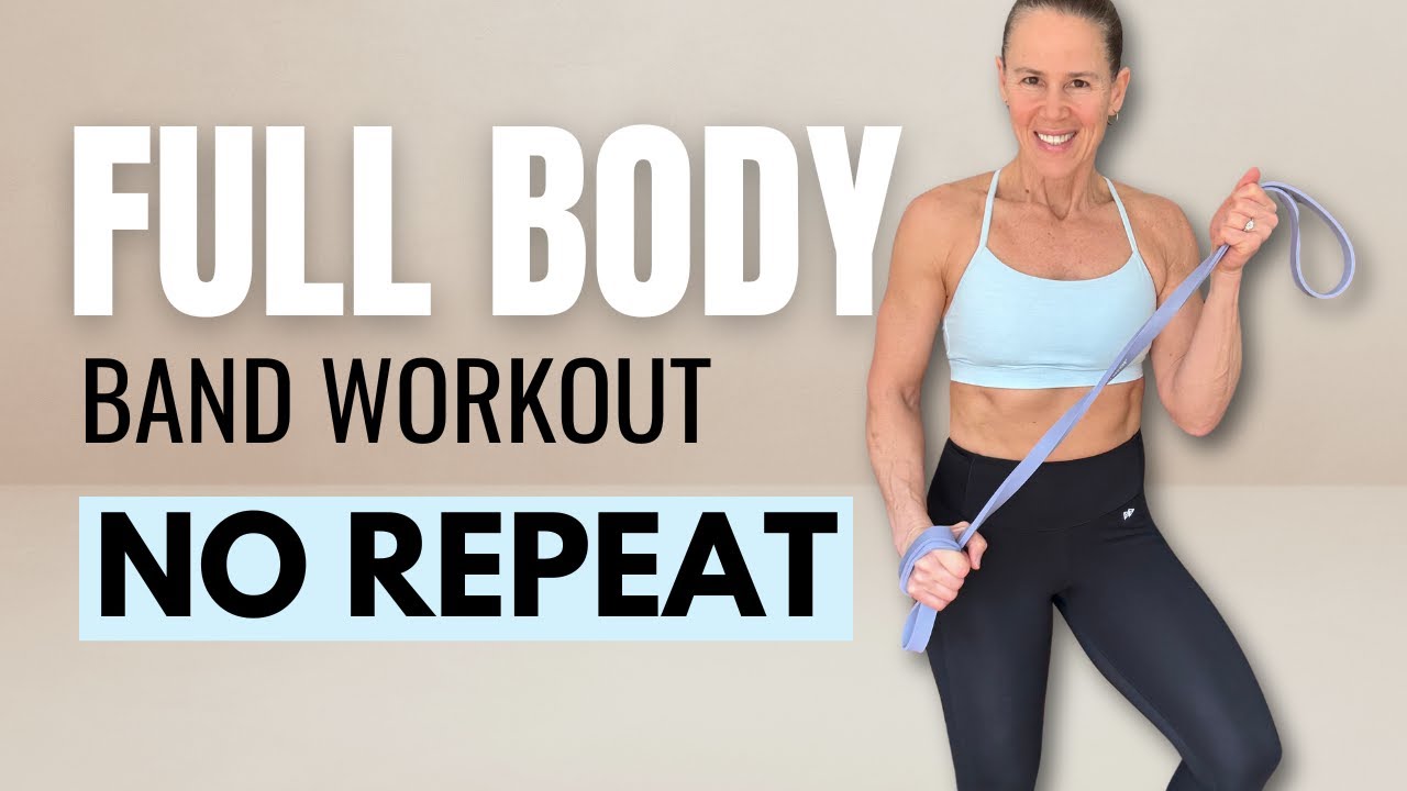 30 Min Full Body Resistance Band Workout | No Repeat, Total Body Strength at Home