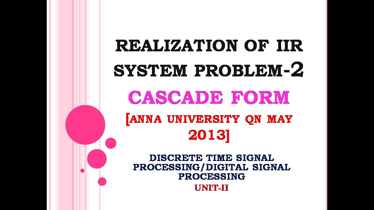 Cascade form realization of IIR filter| Realization of IIR system in cascade form  problem