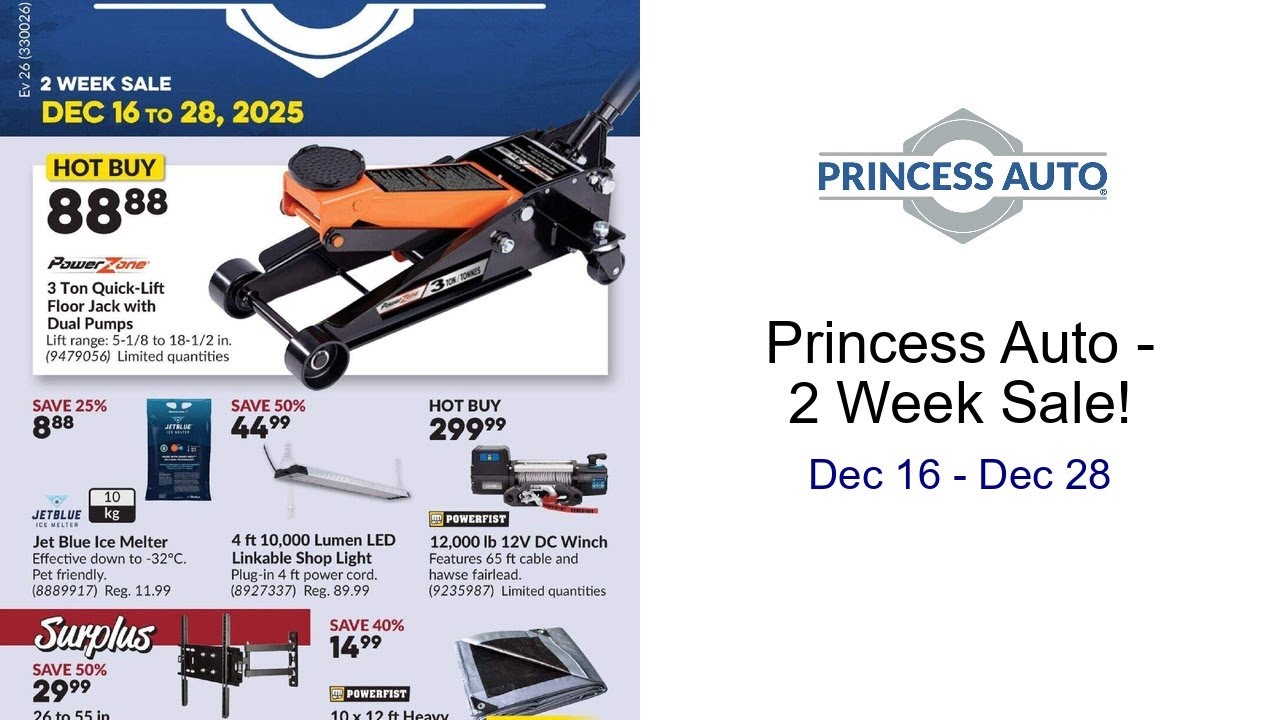 Princess Auto - 2 Week Sale! Dec 16 - Dec 28