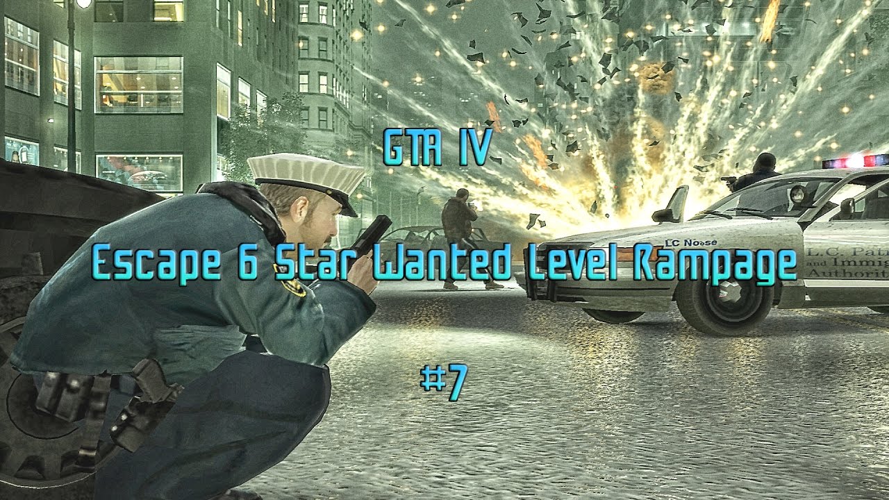 GTA IV - Escape 6 Star Wanted Level Rampage #7