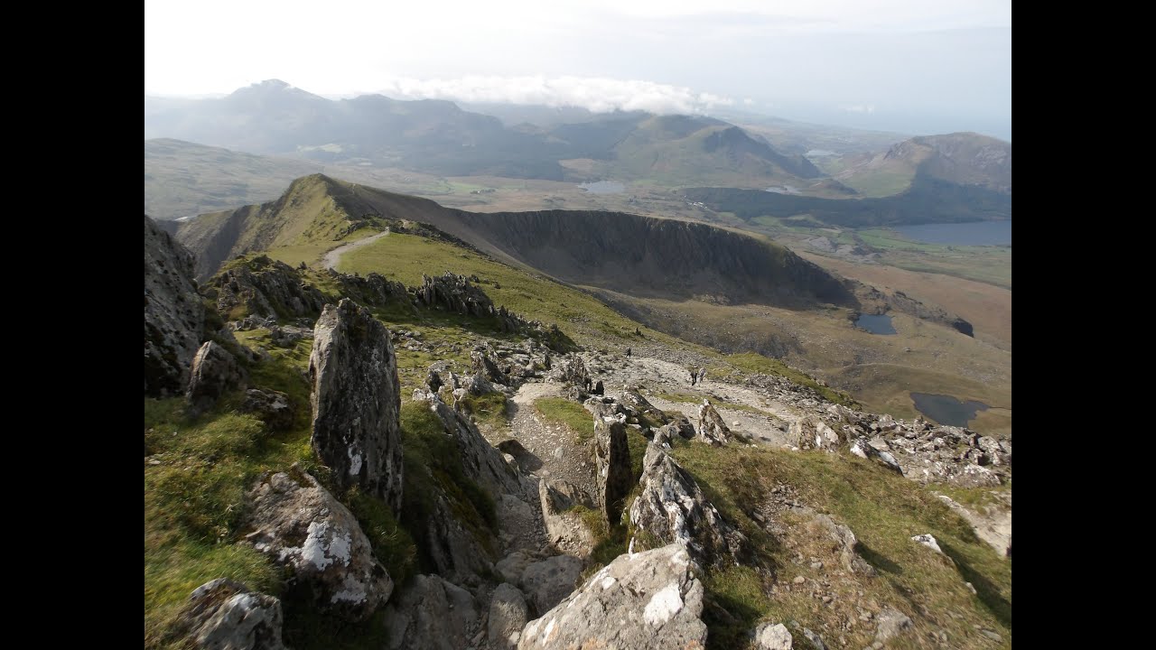 Climbing Snowdon,  Up the Ranger path and down the Rhyd Ddu.