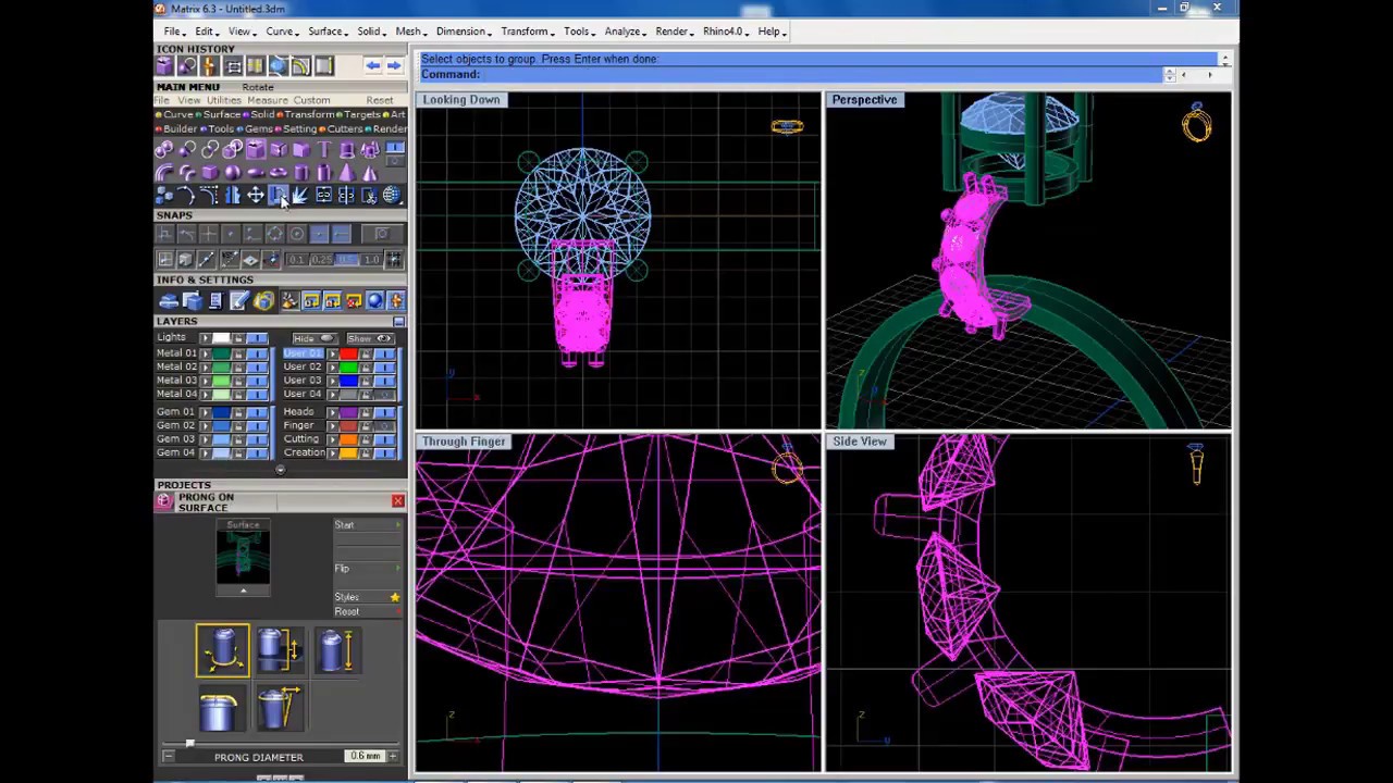 How to design doom ring in Gemvision Matrix. | Matrix 6.0 | Rhinoceroes