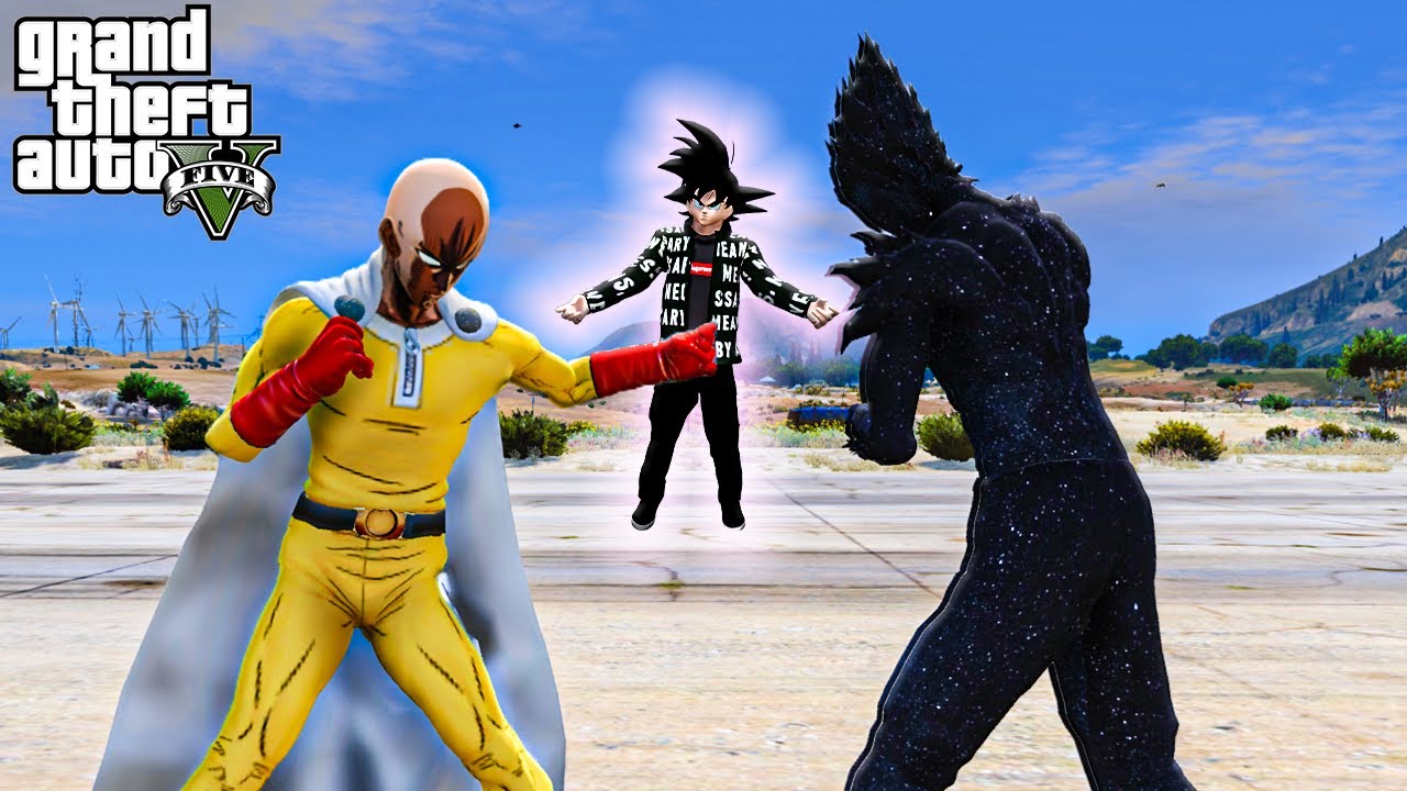 DRIP GOKU Meet Strongest SAITAMA and COSMIC GAROU To Fight in GTA 5