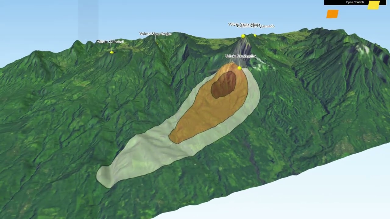 Caída de ceniza del volcán Santiaguito del 13 al 19 de febrero del 2026