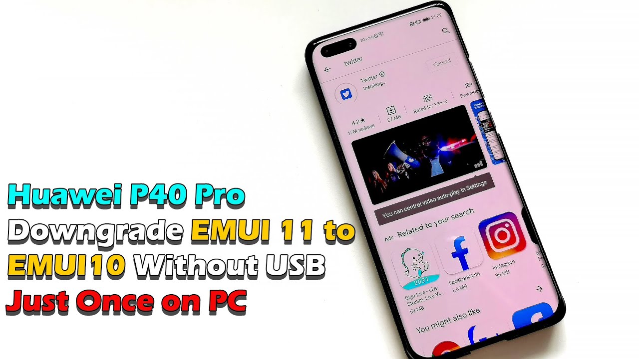 Huawei P40 Pro Downgrade EMUI 11 to EMUI 10 without USB just once on PC | Install Play Store