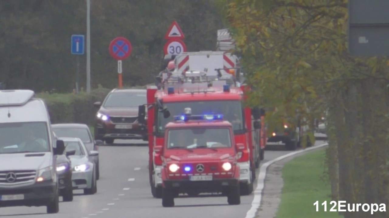 15-10-2019 brandweer Mechelen komt  aan bij Nieuwe kazerne aan de nekkerhal in Mechelen