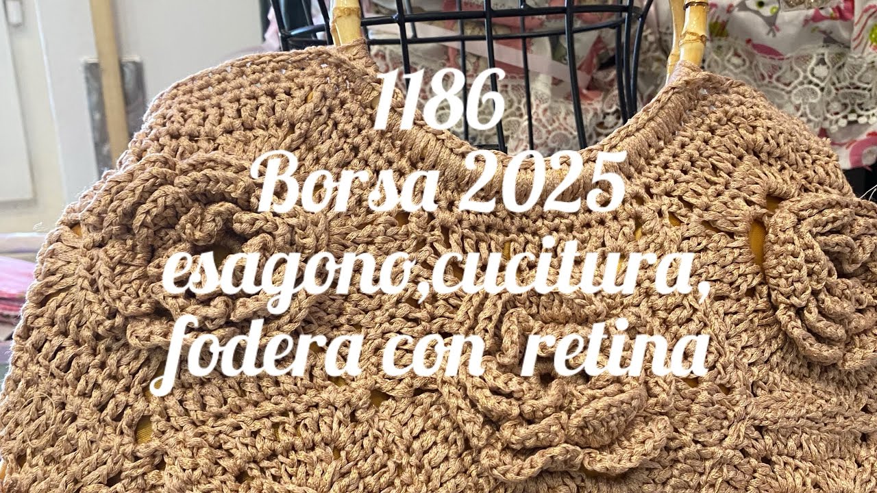 Borsa 2025 Square con rosa cucitura fodera e retina