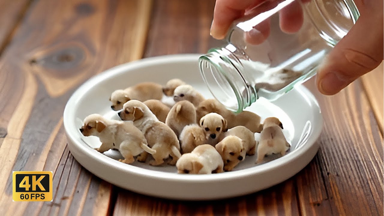 ASMR Pour Animals out of the glass (Oddly Satisfying)【4K60p】