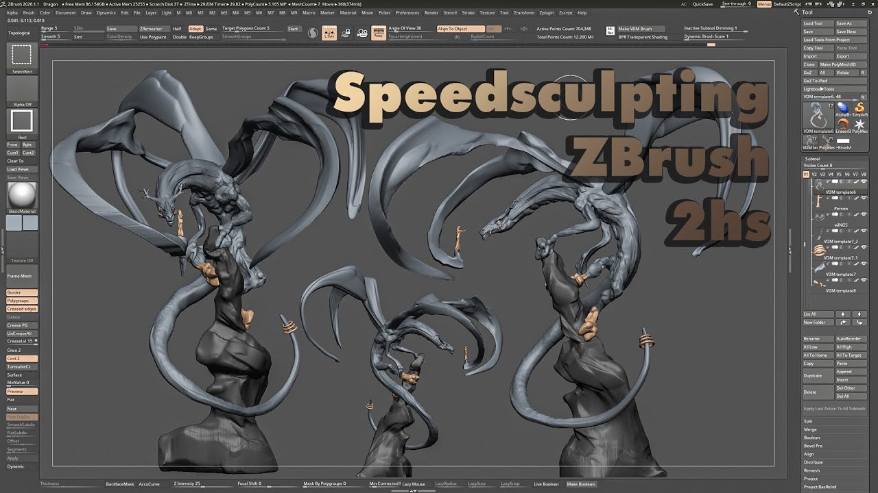 TRM003 -  | No Refs Sketching | ZBrush Speedsculpting | 2h
