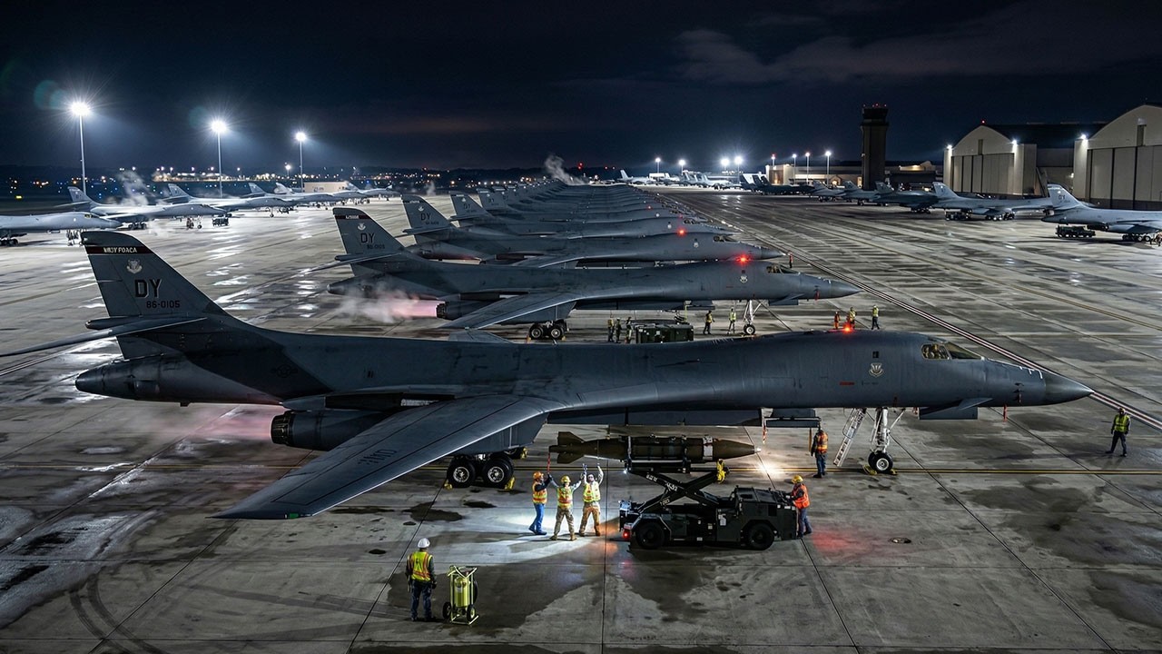 Напряжение нарастает! Десятки американских бомбардировщиков B-1B Lancer совершают экстренный взлет в