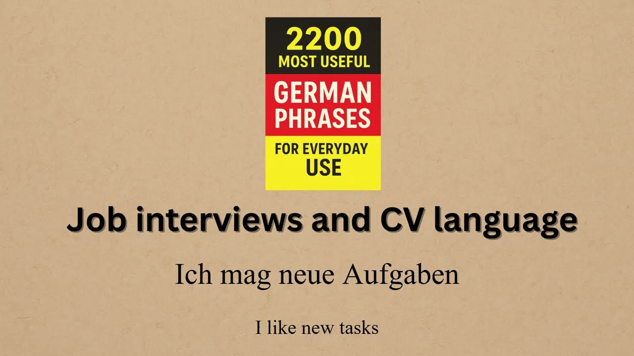 Everyday German phrases - Job interviews and CV language