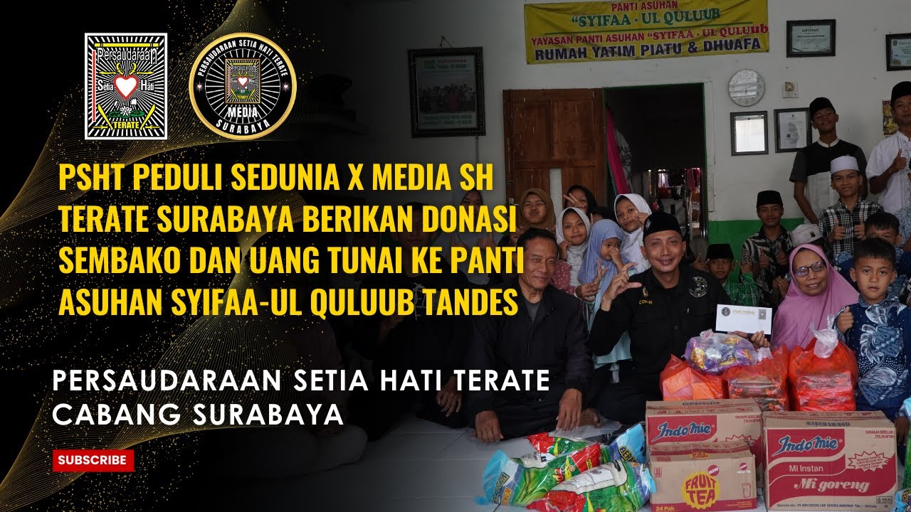 PSHT Peduli Sedunia x Media SH Terate Surabaya Berikan Donasi Sembako dan Uang Tunai ke Panti Asuhan