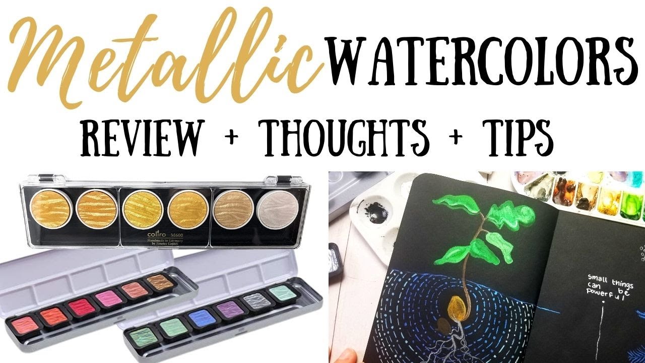 Metallic Watercolor Review - 3 Finetec and Coliro Palettes