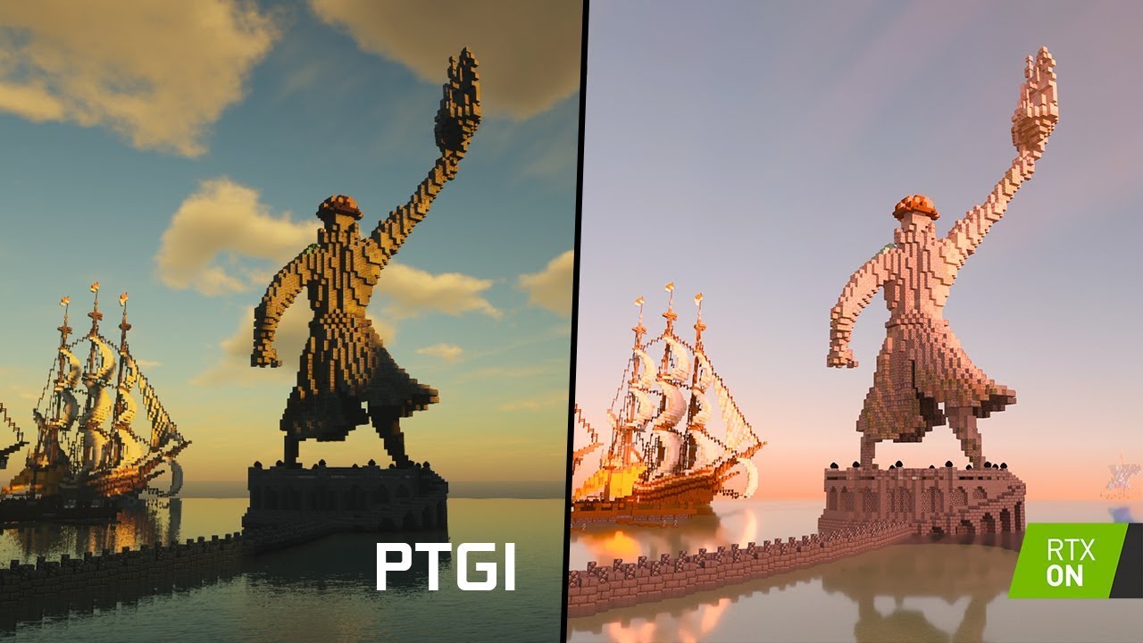 Minecraft RTX - NVIDIA RTX vs SEUS PTGI E12 - Comparison - 4K