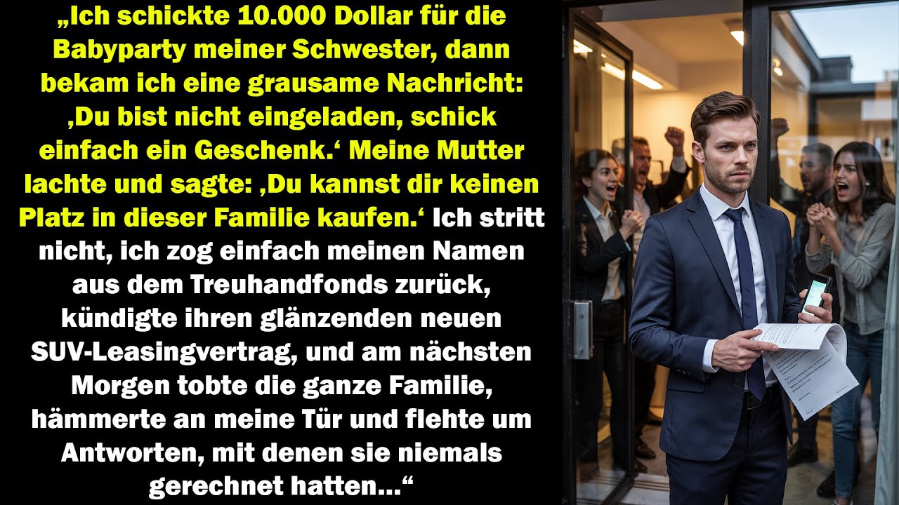 „10.000 $ für die Babyparty gezahlt dann hieß es: ‚Du bist nicht eingeladen, schick nur ein Geschenk
