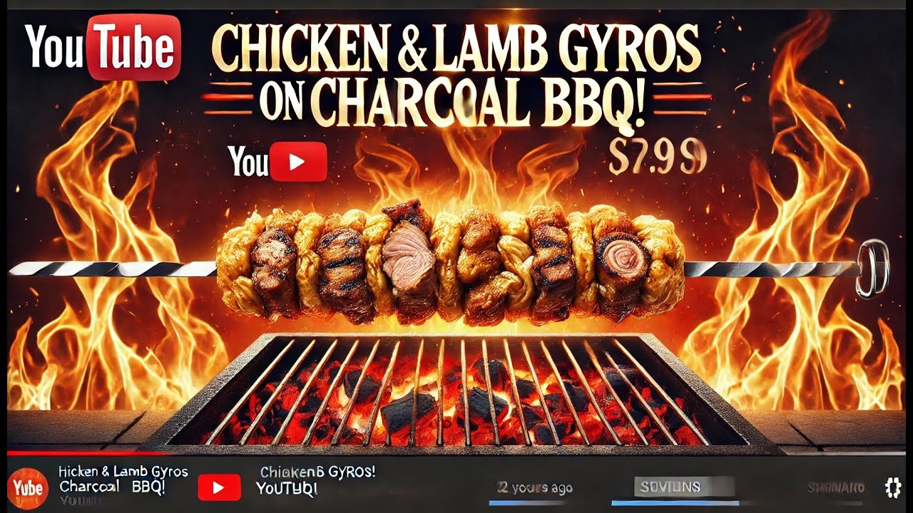 How to Make Chicken & Lamb Gyros on a Charcoal Spit  Easy Souvla Rotisserie Guide