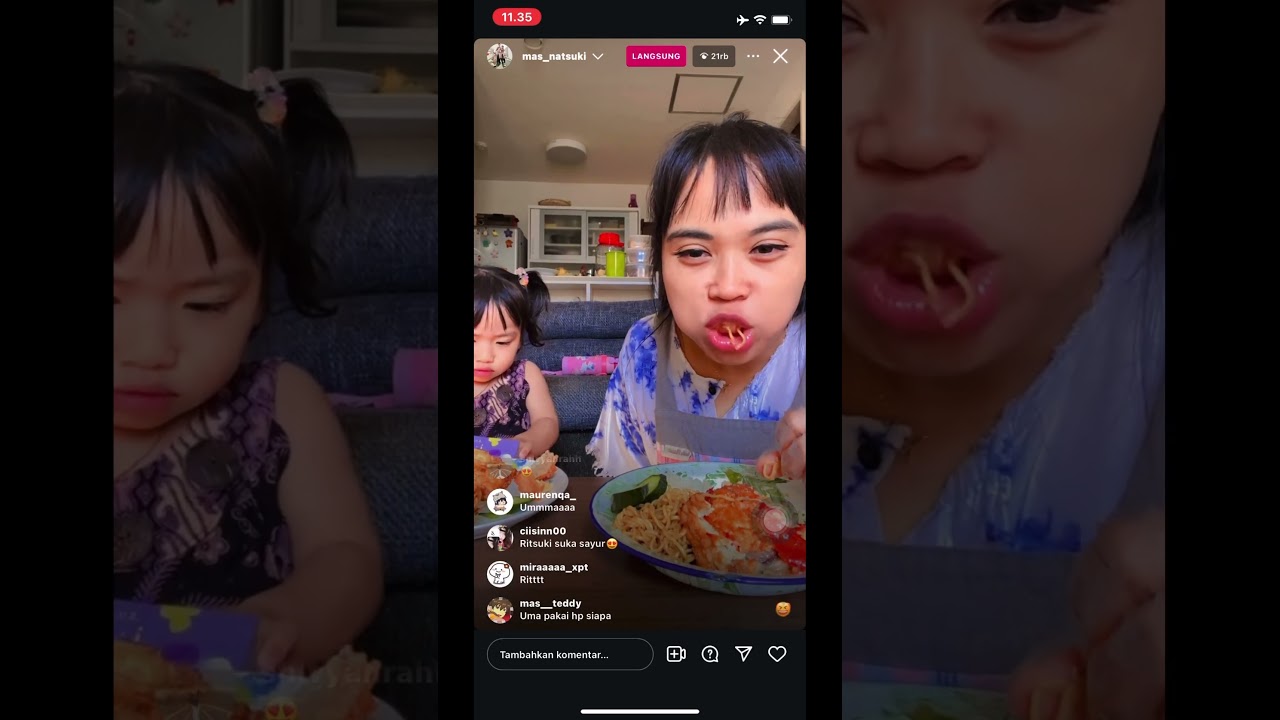 LIVE TERBARU ADIK RITSUKI UMMA MEGA DAN TANTE INDI MAKAN AYAM GEPREK BUATAN UMMA ENAK BANGET BESTI 3