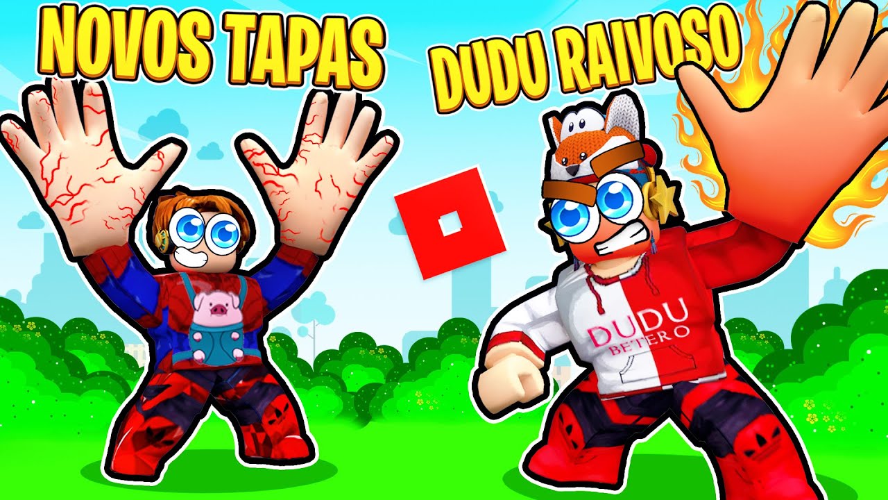 Usei Meus Novos Tapas e deixei o DUDU com Raiva🤭Slap Battles Roblox