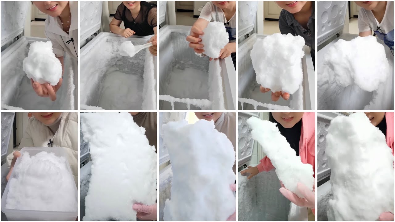 EATING SUPER SQUEAKY FREEZER FROST ONLY BITES ASMR / ICE EATING VIDEO COMPILATION