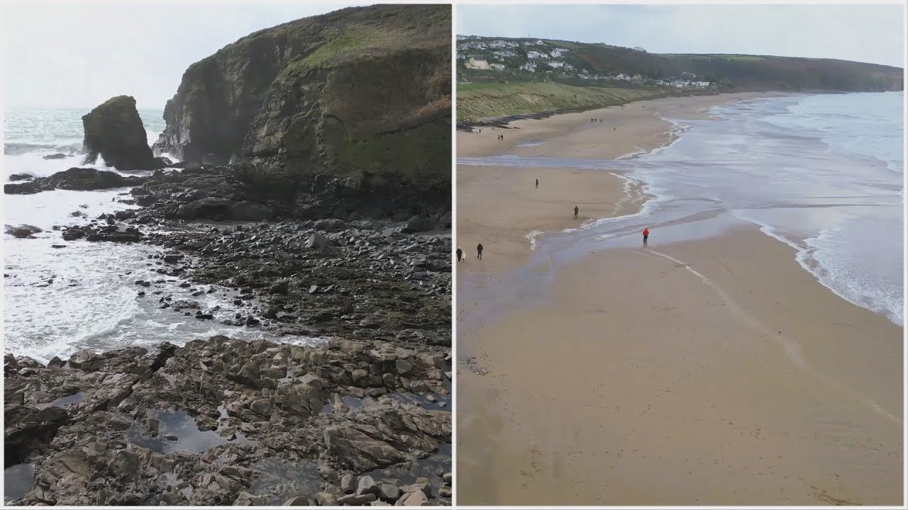 Praa Sands Beach, Cornwall, A BIT WINDY FOR MINI 3 PRO