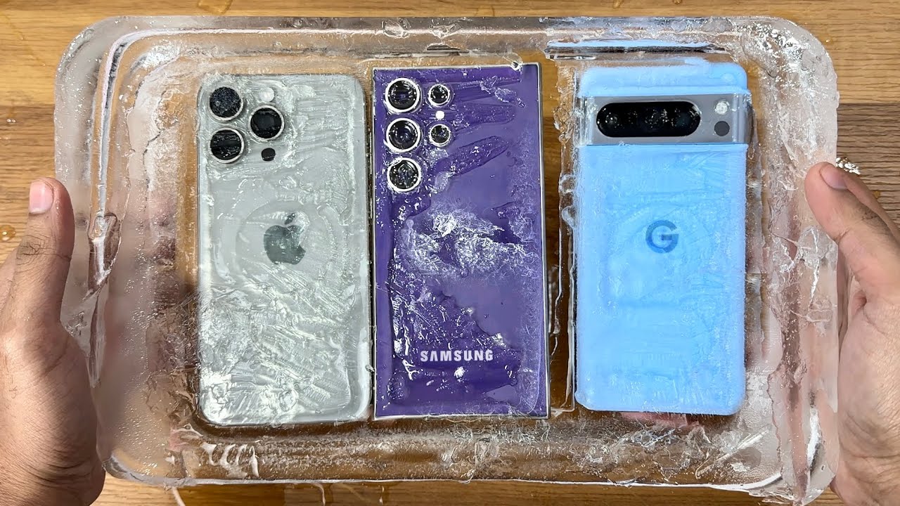 Samsung S24 Ultra против iPhone 15 Pro Max и Pixel 8 Pro — тест на замораживание в воде! Боже мой!