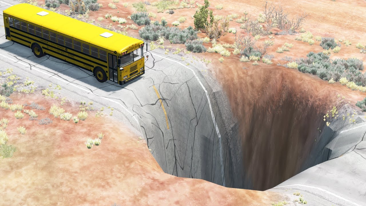 Cars vs Giant Deep Pit #2 - BeamNG.drive