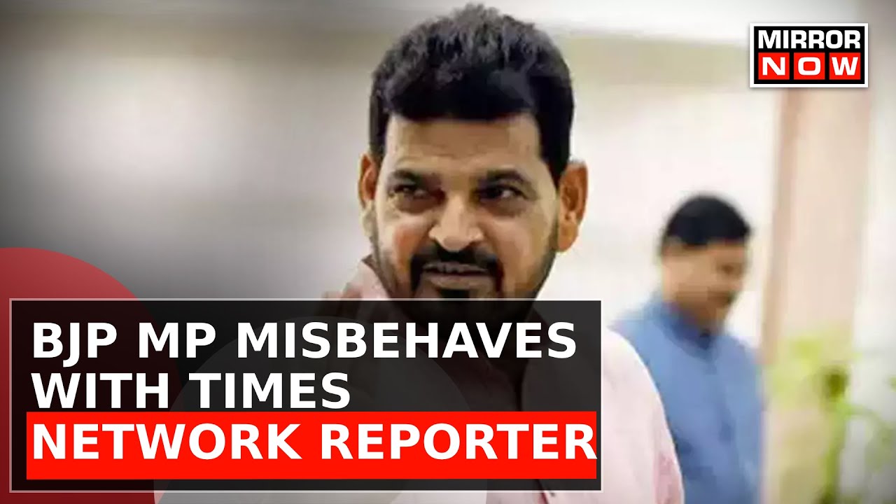 Accused BJP MP Brij Bhushan Breaks Times Network Mic, Misbehaves With Reporter | Latest News