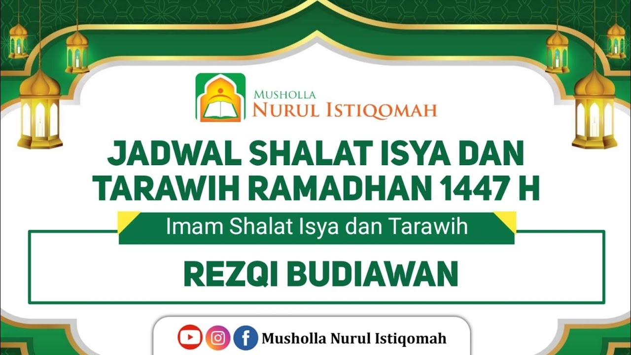 🔴 LIVE : REZQI BUDIAWAN : TARAWIH 04 RAMADHAN 1447 H : 21 FEBRUARI 2026